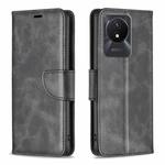 For vivo Y02 4G Lambskin Texture Leather Phone Case(Black)