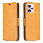 For Xiaomi Redmi Note 12 Pro+ Global Lambskin Texture Leather Phone Case(Yellow)