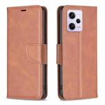 For Xiaomi Redmi Note 12 Pro 5G Global Lambskin Texture Leather Phone Case(Brown)