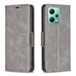 For Xiaomi Redmi Note 12 Global Lambskin Texture Leather Phone Case(Grey)