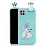 For Huawei P40 Lite Shockproof Colored Painted Lying Cartoon TPU Protective Case(Caring Unicorn)
