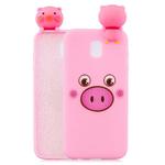 For Xiaomi Redmi 8A Shockproof Colored Painted Lying Cartoon TPU Protective Case(Pink Pig)