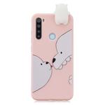 For Xiaomi Redmi Note 8T Shockproof Colored Painted Lying Cartoon TPU Protective Case(Big White Bear)