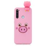 For Xiaomi Redmi Note 8T Shockproof Colored Painted Lying Cartoon TPU Protective Case(Pink Pig)