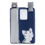 For Huawei P40 Shockproof Colored Painted Lying Cartoon TPU Protective Case(Big Face Cat)