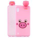 For Galaxy A01 Shockproof Colored Painted Lying Cartoon TPU Protective Case(Pink Pig)