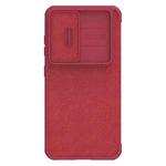 For Samsung Galaxy S23+ 5G NILLKIN QIN Series Pro Sliding Camera Cover Design Leather Phone Case(Red)