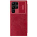 For Samsung Galaxy S23 Ultra 5G NILLKIN QIN Series Pro Sliding Camera Cover Design Leather Phone Case(Red)