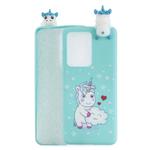 For Galaxy S20 Ultra Shockproof Colored Painted Lying Cartoon TPU Protective Case(Caring Unicorn)