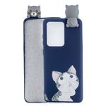 For Galaxy S20 Ultra Shockproof Colored Painted Lying Cartoon TPU Protective Case(Big Face Cat)
