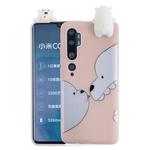 For Xiaomi Mi Note 10 Shockproof Colored Painted Lying Cartoon TPU Protective Case(Big White Bear)