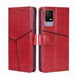 For TCL 405 / 406 / 408 Geometric Stitching Horizontal Flip Leather Phone Case(Red)