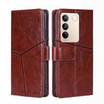 For vivo S16 / S16 Pro Geometric Stitching Horizontal Flip Leather Phone Case(Dark Brown)