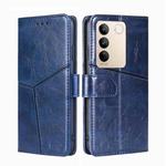 For vivo S16 / S16 Pro Geometric Stitching Horizontal Flip Leather Phone Case(Blue)
