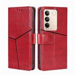 For vivo S16 / S16 Pro Geometric Stitching Horizontal Flip Leather Phone Case(Red)