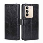 For vivo S16 / S16 Pro Geometric Stitching Horizontal Flip Leather Phone Case(Black)