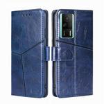 For Xiaomi Redmi K60E Geometric Stitching Horizontal Flip Leather Phone Case(Blue)