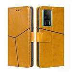 For Xiaomi Redmi K60E Geometric Stitching Horizontal Flip Leather Phone Case(Yellow)