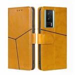 For Xiaomi Redmi K60 / K60 Pro Geometric Stitching Horizontal Flip Leather Phone Case(Yellow)