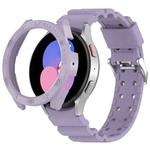 For Samsung Galaxy Watch4 Classic 46mm Armor Silicone Watch Band + Protective Case(Purple)