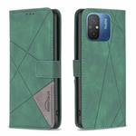 For Xiaomi Redmi 12C Magnetic Buckle Rhombus Texture Leather Phone Case(Green)
