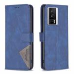 For Xiaomi Redmi K60 / K60 Pro Magnetic Buckle Rhombus Texture Leather Phone Case(Blue)