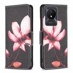 For vivo Y02 4G Colored Drawing Pattern Leather Phone Case(Lotus)