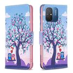For Xiaomi Redmi 12C Colored Drawing Pattern Leather Phone Case(Owl)