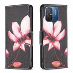 For Xiaomi Redmi 12C Colored Drawing Pattern Leather Phone Case(Lotus)