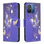 For Xiaomi Redmi 12C Colored Drawing Pattern Leather Phone Case(Purple Butterfly)