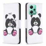 For Xiaomi Redmi Note 12 Global Colored Drawing Pattern Leather Phone Case(Panda)