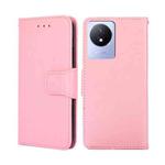 For vivo Y02 4G Crystal Texture Leather Phone Case(Pink)
