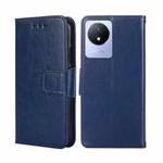For vivo Y02 4G Crystal Texture Leather Phone Case(Royal Blue)