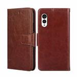 For Fujitsu Arrows N F-51C Crystal Texture Leather Phone Case(Brown)