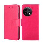 For OnePlus 11 Crystal Texture Leather Phone Case(Rose Red)