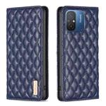 For Xiaomi Redmi 12C Diamond Lattice Magnetic Leather Flip Phone Case(Blue)