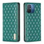 For Xiaomi Redmi 12C Diamond Lattice Magnetic Leather Flip Phone Case(Green)