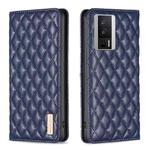 For Xiaomi Redmi K60 / K60 Pro Diamond Lattice Magnetic Leather Flip Phone Case(Blue)