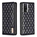 For Xiaomi Redmi K60 / K60 Pro Diamond Lattice Magnetic Leather Flip Phone Case(Black)
