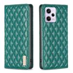 For Xiaomi Redmi Note 12 Pro+ Global Diamond Lattice Magnetic Leather Flip Phone Case(Green)