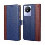 For vivo Y02 4G Ostrich Texture Horizontal Flip Leather Phone Case(Blue)