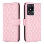 For vivo Y02 4G Diamond Lattice Wallet Leather Flip Phone Case(Pink)