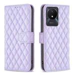 For vivo Y02 4G Diamond Lattice Wallet Leather Flip Phone Case(Purple)