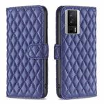 For Xiaomi Redmi K60 / K60 Pro Diamond Lattice Wallet Leather Flip Phone Case(Blue)
