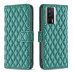 For Xiaomi Redmi K60 / K60 Pro Diamond Lattice Wallet Leather Flip Phone Case(Green)