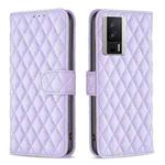 For Xiaomi Redmi K60 / K60 Pro Diamond Lattice Wallet Leather Flip Phone Case(Purple)