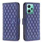For Xiaomi Redmi Note 12 Global Diamond Lattice Wallet Leather Flip Phone Case(Blue)