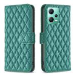 For Xiaomi Redmi Note 12 Global Diamond Lattice Wallet Leather Flip Phone Case(Green)