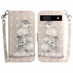 For Google Pixel 7a 3D Colored Pattern Flip Leather Phone Case(Squirrels)