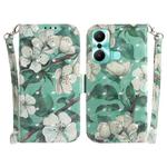 For Infinix Hot 20 Play 3D Colored Pattern Flip Leather Phone Case(Watercolor Flower)